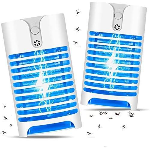 Mosquito Killer Lamp, ELECDON Intelligent Mosquito Zapper, Home Practical Socket Electric Mosquito Killer Creative Socket Indoor Plug in Night Light, Repellent Fly Bug Insect Trap 2 Packs (White)