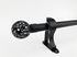 Single Curtain Rod Set With Magic Connector Black Ball Finial - Easy Install - 5 Sizes