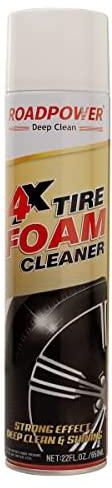 ROADPOWER 4X Tire Foam Cleaner - Removes Built-Up Brake Dust, Dirt & Grime - Improves Dressing Performance - 2-in-1 Formula - Spray Foaming Application - Safe on Most Wheels (650ML, 1PCS)