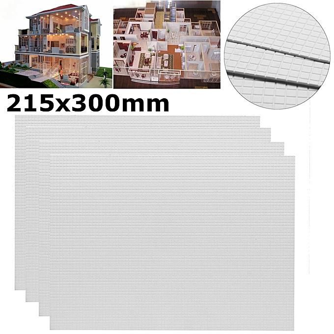 ABS2018 4Pcs ABS Styrene Plasticard Floor Wall Brick Sheet 215mm x 300mm 
