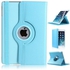 LEATHER 360 DEGREE ROTATING CASE COVER STAND FOR APPLE iPAD 2 3 4 LIGHT BLUE