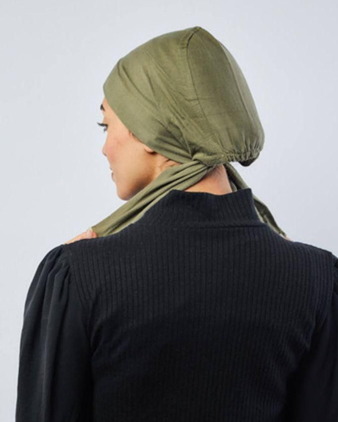 Tie Shop Padded Cotton Bonnet- Green - Free Size