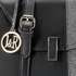 Joy & Roy Bi Tone Leather Hand Bag - Black & Silver
