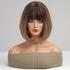 Women's Ombre Brown Bob Wig, Short Straight Synthetic Hair