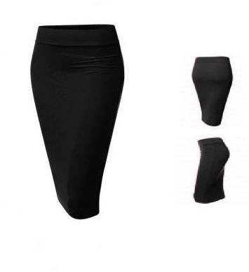 Venturanna Ladies Midi Pencil Skirt - Black