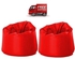 Cozy Taj PVC Bean Bag - Red - Set Of 2 Pcs