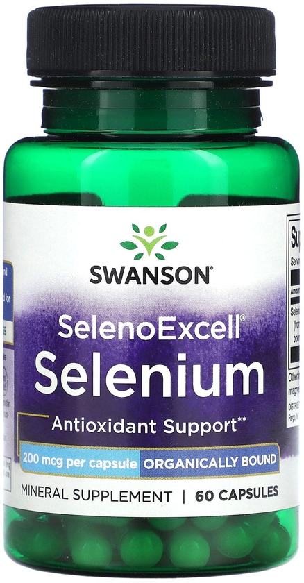 Swanson (سوانسون)‏, SelenoExcell ، سيلينيوم ، 200 مكجم ، 60 كبسولة