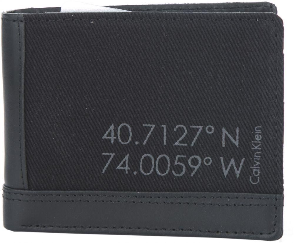 Calvin Klein Black Leather For Men - Bifold Wallets