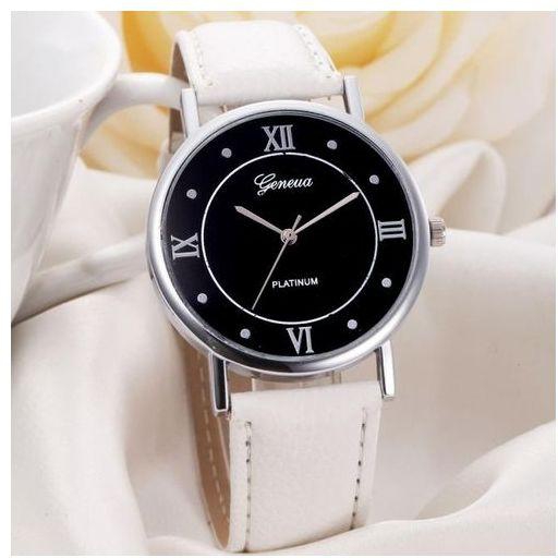 HONHX Fashion Geneva Women Girl Leather Band Analog Quartz Watches Wrist Watch White