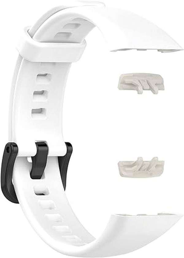 Rubber Strap For Huawei Band 6 And Huawei Band 6 Pro (White)