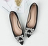 AA Fashion Black Satin women's flat shoes