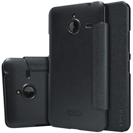 Microsoft Lumia 640 XL Sparkle Series Flip Leather Case Cover With Screen Protector - Black