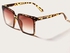 SHEIN SHEIN-Leopard Frame Sunglasses With Case-3073