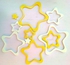 10pcs Star Wooden Wall Sticker Decoration White And Yellow