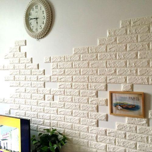 Generic 3D Brick Pattern Wallpaper Bedroom Living Room Modern Wall Background Decor White
