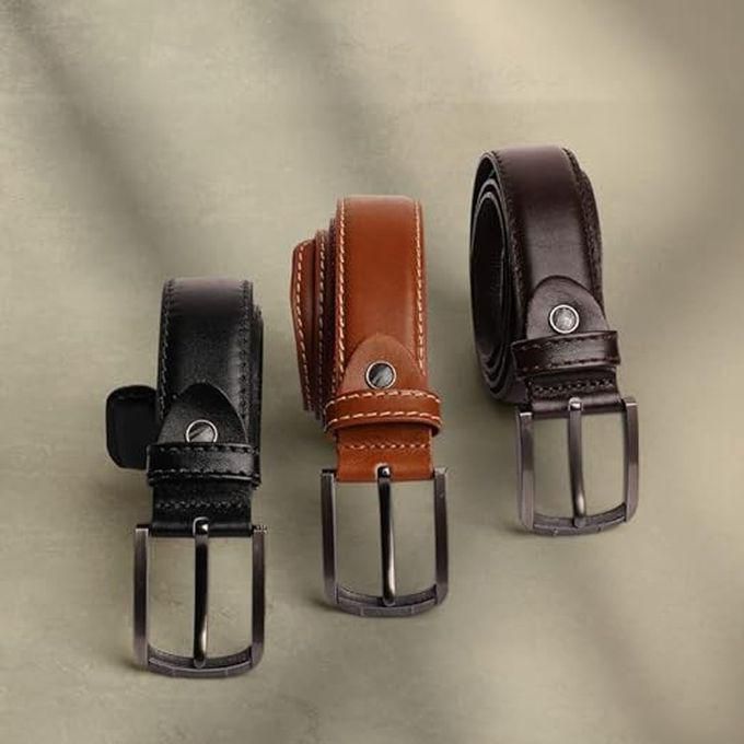 Set Of 3 Elegant Classic Leather Belt For Men