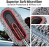 YeewayVeh Car Duster, Extendable Long Handle Car Duster Exterior Scratch Free Car Cleaning Tool, Soft Microfiber Car Dust Brush for Truck, SUV, Vehicles and Home Cleaning, Red&Gray