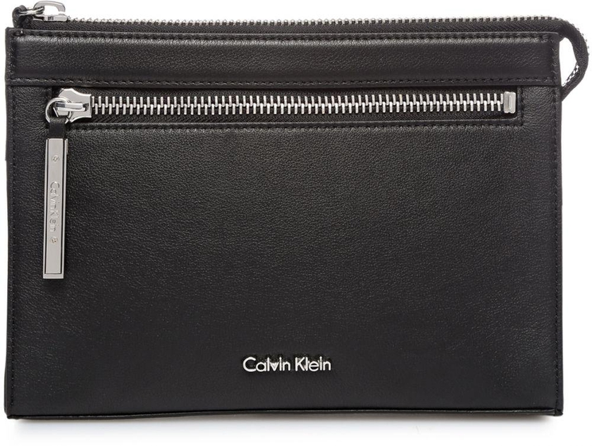 Calvin Klein H5DGR3ZS Augusta Vintage Clutch for Women - Leather, Black/Silver