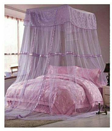 Generic Double Decker Mosquito Net Square Top Free Size - Purple