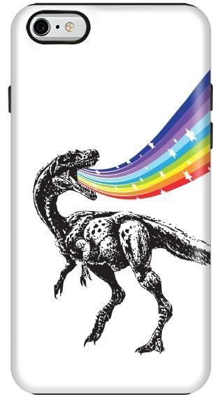 Stylizedd Apple iPhone 6Plus Premium Dual Layer Tough Case Cover Gloss Finish - Rainbow Dino