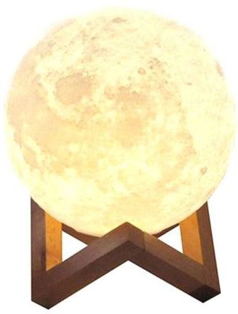3D Moon LED Light Lamp Yellow/Brown 3.9inch