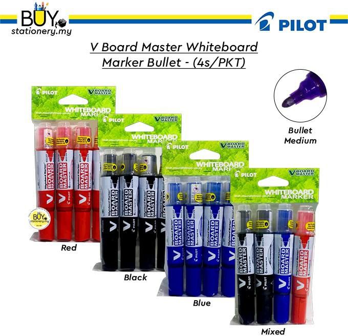 Pilot V Board Master Whiteboard Marker Pen - 4s/PKT (3 Colors)