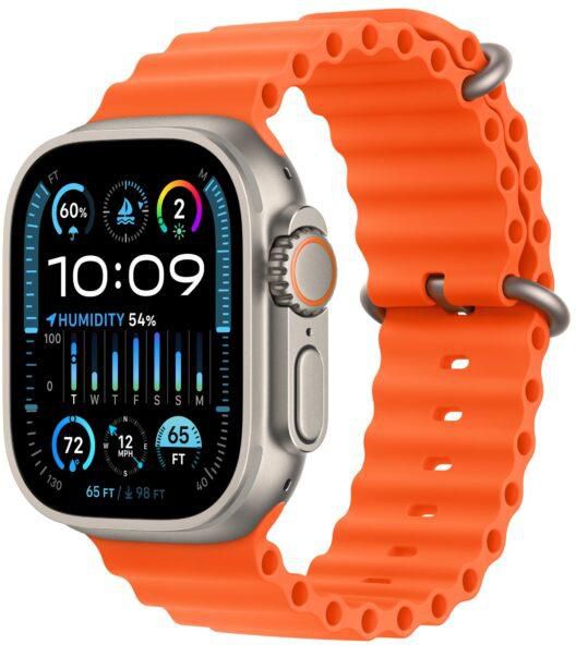 Apple Watch Ultra 2 GPS + Cellular, 49mm Titanium Case with Orange Ocean Band – MREH3NF/A - For Sale in Kenya