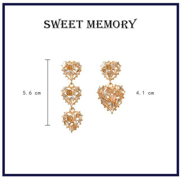 SWEET MEMORY Women Charm Jewelry Heart-shaped Drop Earrings