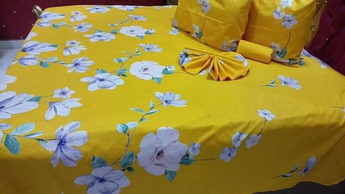 4D Cotton Bed Sheets Set - 5 Pcs