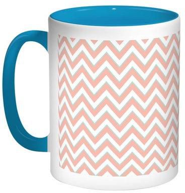 Zigzag Lines Printed Coffee Mug Blue/White/Pink