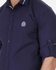 Men's Club Solid Casual Shirt - Dark Blue