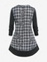 Plus Size Plaid Flowers Hook-and-Eye Design Long Sleeves T-shirt - M | Us 10