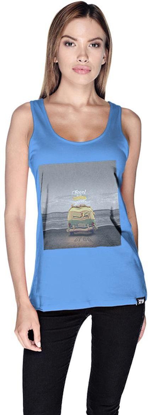 Creo Beach Van Tank Top For Women - L, Blue