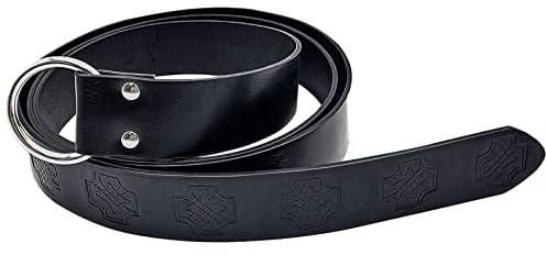 Medieval Viking Belt Renaissance Mens Belt Knight Belt Ring Belt Halloween Cosplay LARP Crusader Waist Ring Belt Leather O Ring Belt Celtic Ring Belt Embossed Pu Leather Waist Belt