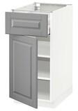 METOD / MAXIMERA Base cabinet with drawer/door, white/Bodbyn grey, 40x60 cm - IKEA
