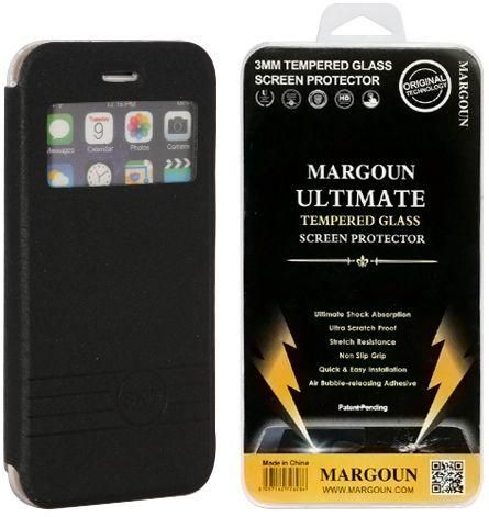 Apple iphone 6 Flip case and Glass Screen protector for Apple iphone 6 - Black