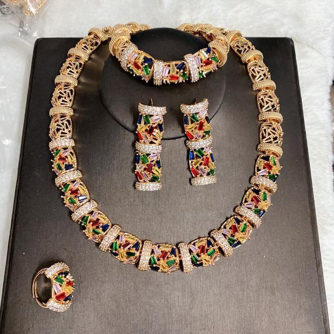 Zirconia Crystal Luxury Sets Diamond Necklace,Earring ,Bracelet And Ring Set