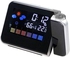 Alarm Clock Digital Projection And Weather And Temperature And Date - Black