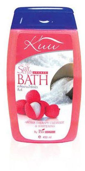 Kuu Spa Lychee Salt Scrub Bath 450ml