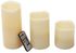 3-Piece LED Flameles Candle With Remote Control Set Multicolour