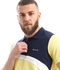 Ted Marchel Tri-Tone Pique Buttoned Polo Shirt - Navy Blue, White & Yellow