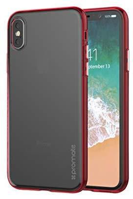 Promate iPhone X Cover, Transparent Ultra-Slim Hard-Shell Shock Resistance Thin Bumper case with Drop Protection and Anti Scratch Coating for 5.8 Inch Apple iPhone X/iPhone 10, Fendy-X Red
