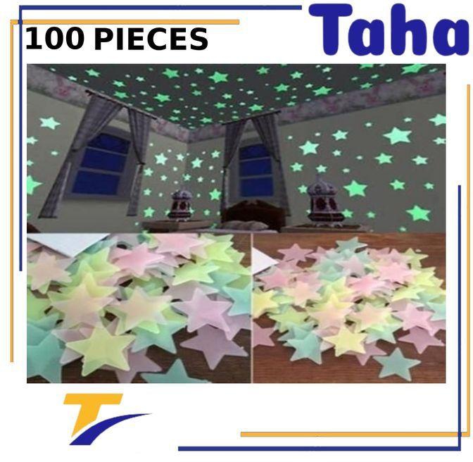 Taha Offer Luminous Stars Glow In The Dark Wall Stickers 100 Pcs