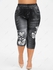 Plus Size 3D Jeans Butterfly Flower Printed Capri Leggings - 4x | Us 26-28