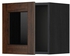 METOD Wall cabinet with glass door, black, Edserum brown