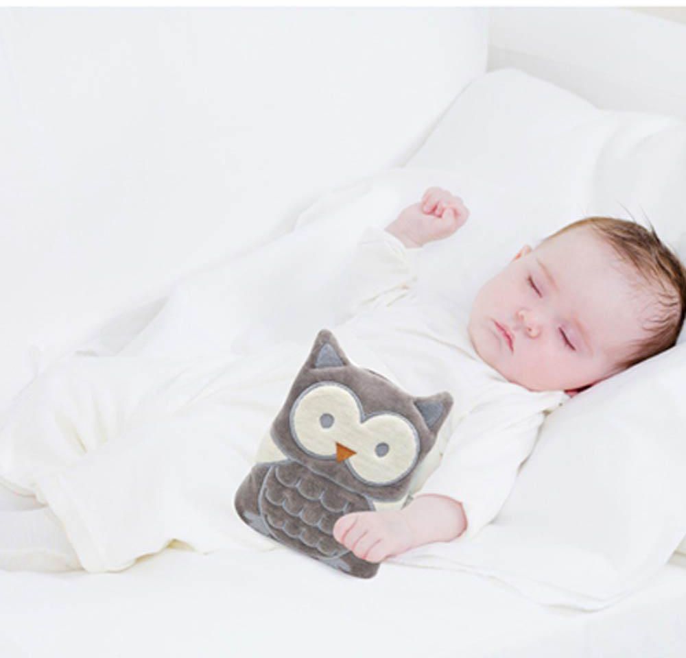 Babyjem - Cherry Seeds Filled Velvet Colic Pillow Owl - Grey 0 Months+- Babystore.ae