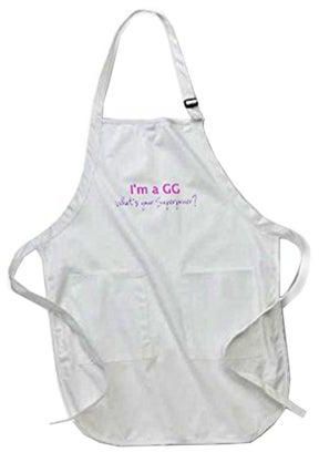 I'm A Gg What's Your Superpower Printed Apron With Pockets White 22 x 30inch