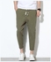 Men Cotton High Waist Casual Ankle Banded Sweatpants ArmyGreen