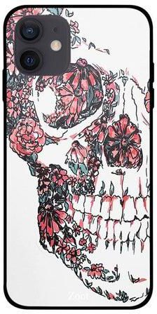 Floral Skull Printed Case Cover -for Apple iPhone 12 White/Pink/Green White/Pink/Green