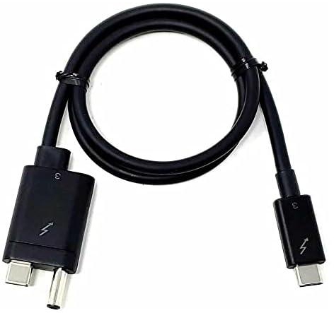 Thunderbolt 3 Cable, Single Custom end (AC+USB Type-C to USB Type-C ), for HP Elite X2 1012 G1, Elitebook 840 G3, X260 1030 G2, Compatible 843011-001